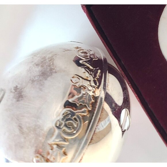 2003 Wallace Silversmiths Annual Silver Christmas Bell Ornament With Box - Picture 5 of 6